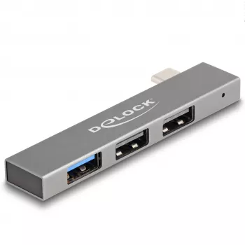 DeLOCK 3-pordiline õhuke USB-jaotur USB USB-C 10 Gbps 2 x USB 2.0