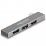 DeLOCK 3-pordiline õhuke USB-jaotur USB USB-C 10 Gbps 2 x USB 2.0