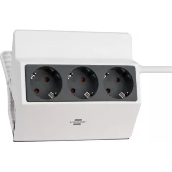 Brennenstuhl 1150070, 3 m, 3 vahelduvvooluväljundit, siseruumidesse, IP20, antratsiit, valge, 16 A
