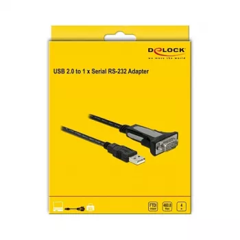 USB 2.0 Type-A – 1 x jada-RS-232 DB9, 4 m, DeLOCK 66323