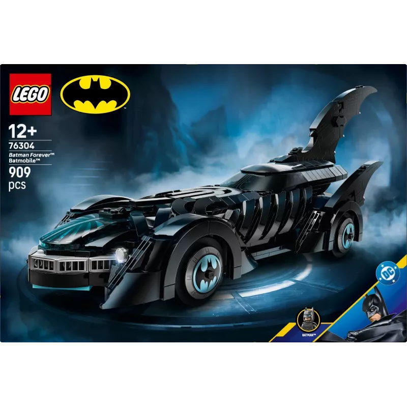LEGO ehituskomplekt DC Super Heroes Batman Forever Batmobile 76304 — 909 detaili, 1 minifiguur, soovitatav vanus 12+