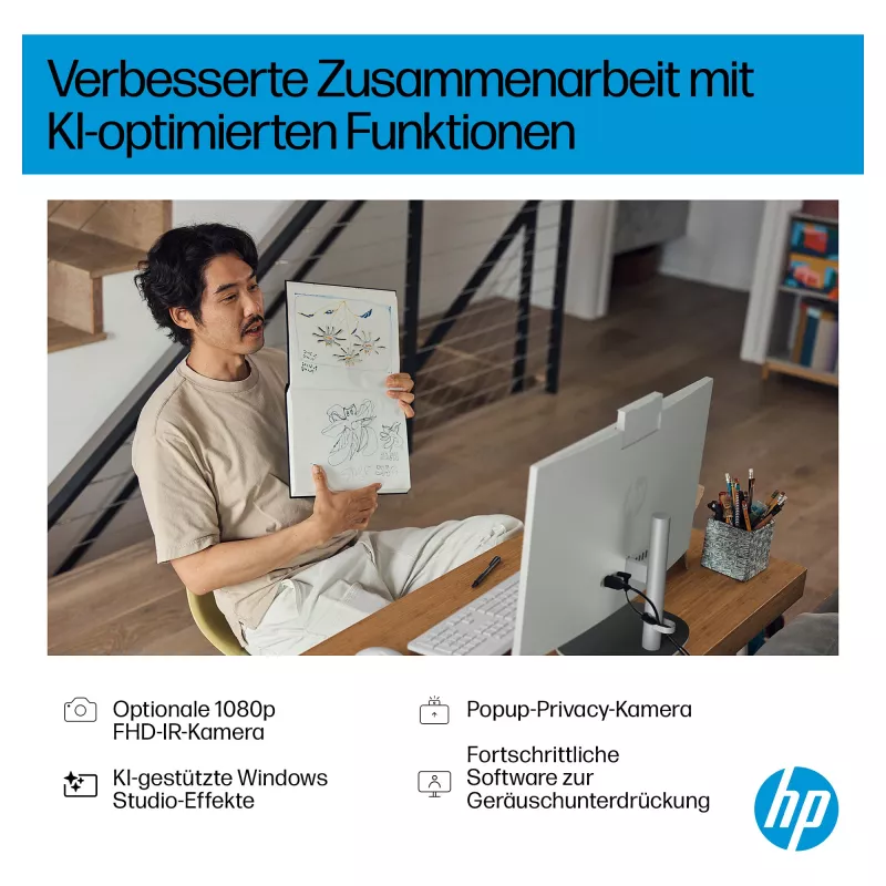 HP All-in-One PC (Complete Solution) 27-ct2073ng AMD Ryzen AI 7-350 512GBSSD 16GB Valge (27-ct2073ng)
