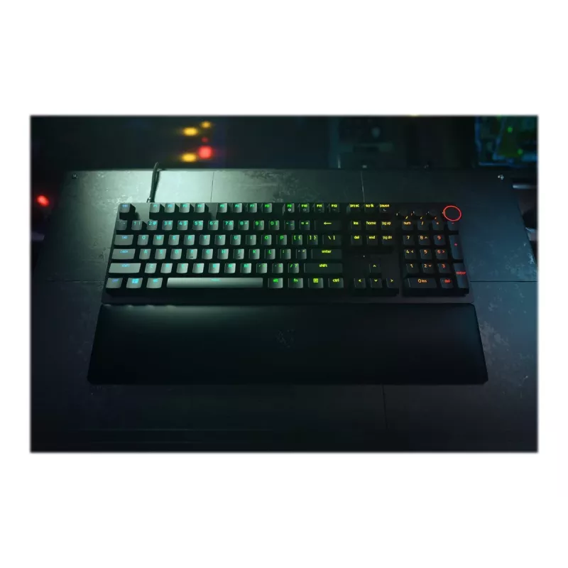 Juhtmega mänguriklaviatuur Razer Huntsman V2 — klikkiv lilla optiline lüliti, RGB LED