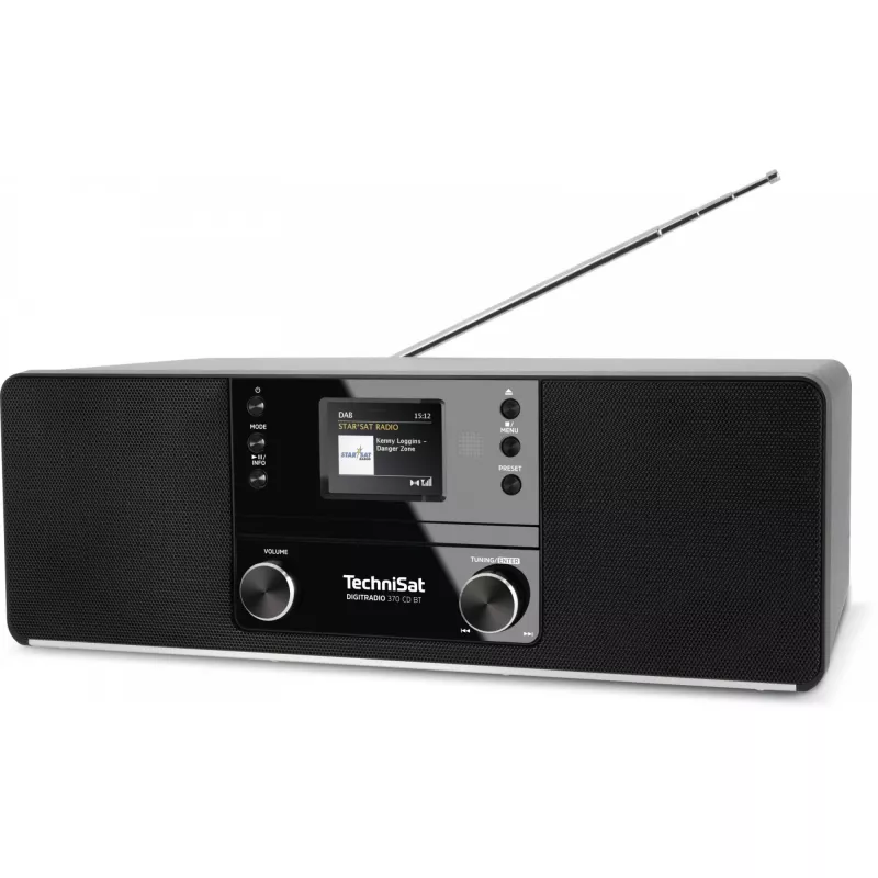 TechniSat DigitRadio 370 CD BT - Audiosüsteem - 2 x 5 W - Must