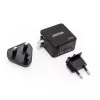 Unitek P1117B USB-C PD 65W universaalne mobiililaadija, 2x USB‑C PD + 1x USB‑A, must