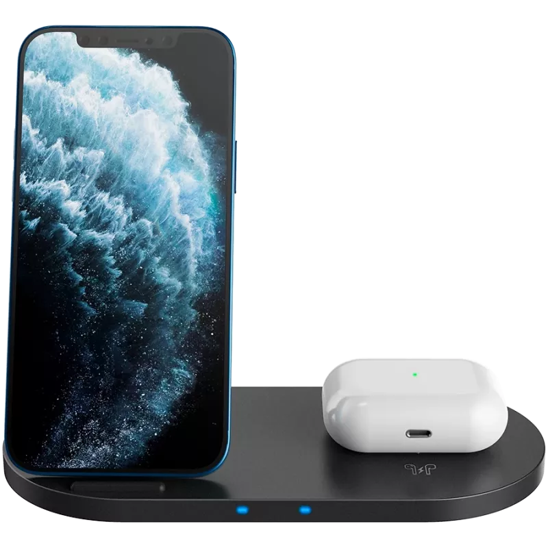 Charger Wireless Dock 2in1 QI 10W/USB-C/LED must