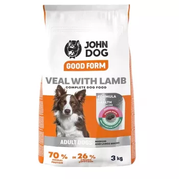 Kuiv koeratoit John Dog Good Form Adult Veal with Lamb, 3 kg