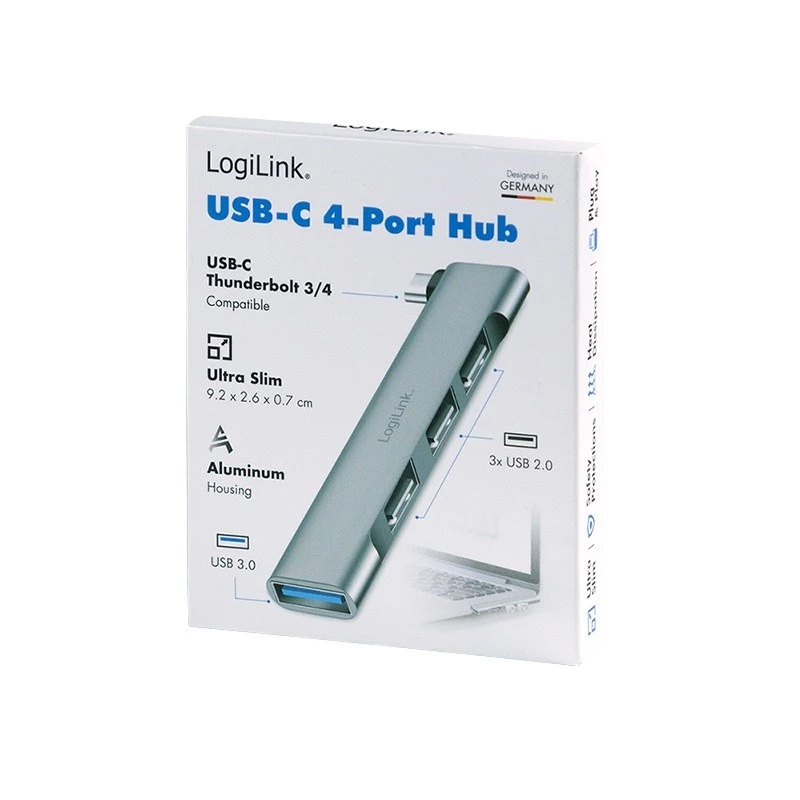 LogiLink USB 3.2 Gen1 jaotur 4-pordiline USB-C 1x USB3.0 AF 3x USB2.0 AF UA0437