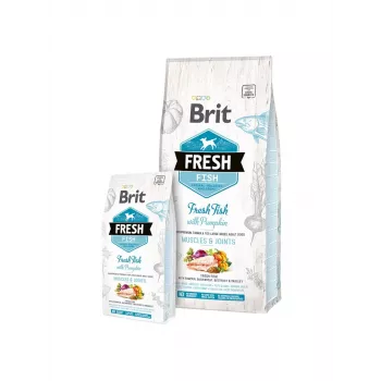 Kuiv koeratoit Brit Fresh Fish with Pumpkin Adult Large Muscles & Joints 12 kg, valk 26% rasv 14% teraviljavaba