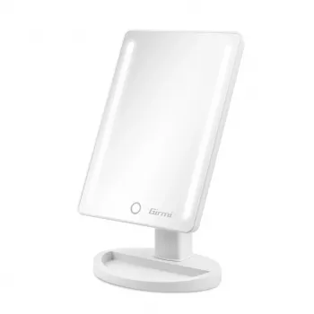 Eraldiseisev meigipeegel Girmi BE04 — Ristkülikukujuline 1× suurendus, valge LED, USB/4×AA, 180° pööratav