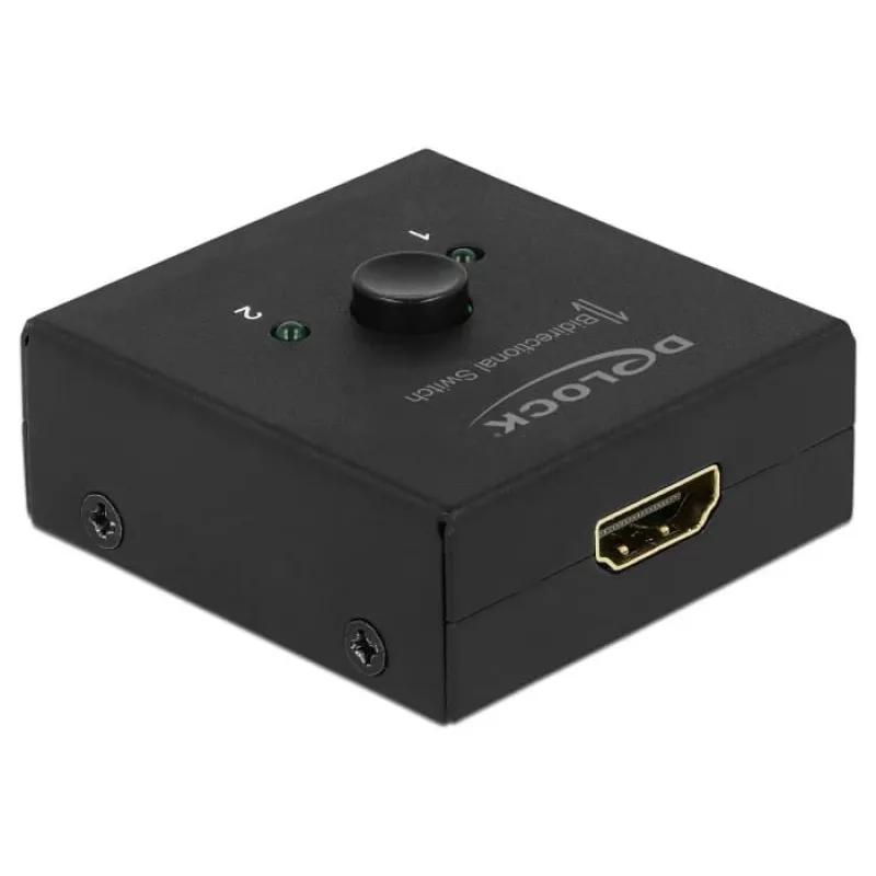 DeLock HDMI 2 - 1 kahesuunaline 4K 60 Hz kompaktne - Jaemüügikarp - Video/Heli lüliti - 2 x HDMI - Lauaarvuti (64072)