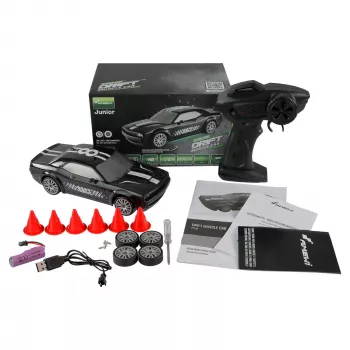 Amewi driftiauto 21110 4WD 1:20 RTR must – raadio teel juhitav driftiauto, nelikvedu, mõõtkava 1:20