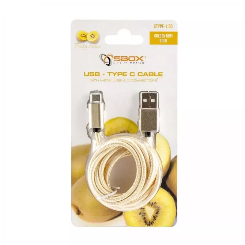 USB kaabel SBOX USB-TYPEC-15G 1.5m USB A USB C Gold