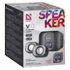 Laua 2.1 kõlarid DEFENDER V13 — 11 W RMS (6 W satelliidid, 5 W bassikõlar), USB-toitega, 3,5 mm sisend, must