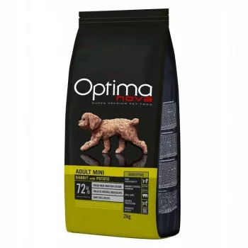 Kuiv koeratoit Optimanova Adult Mini Digestive Rabbit with Potato 2 kg – väikest tõugu koerad, seedimist toetav