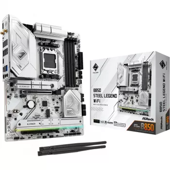 Emaplaat ASROCK B850 Steel Legend WiFi ATX — AMD B850, Socket AM5, DDR5, 4x DIMM, 4x M.2, Wi‑Fi 7, 2.5Gb LAN