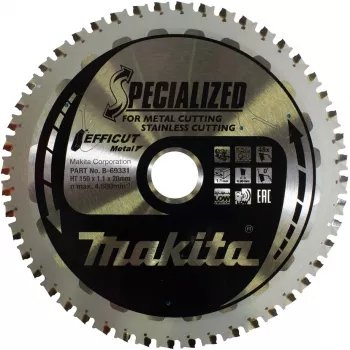Makita Efficut - ketassaetera - metallile, roostevabale terasele, terasele - 150 mm - 48 hammast - Makita DCS553RTJ-le