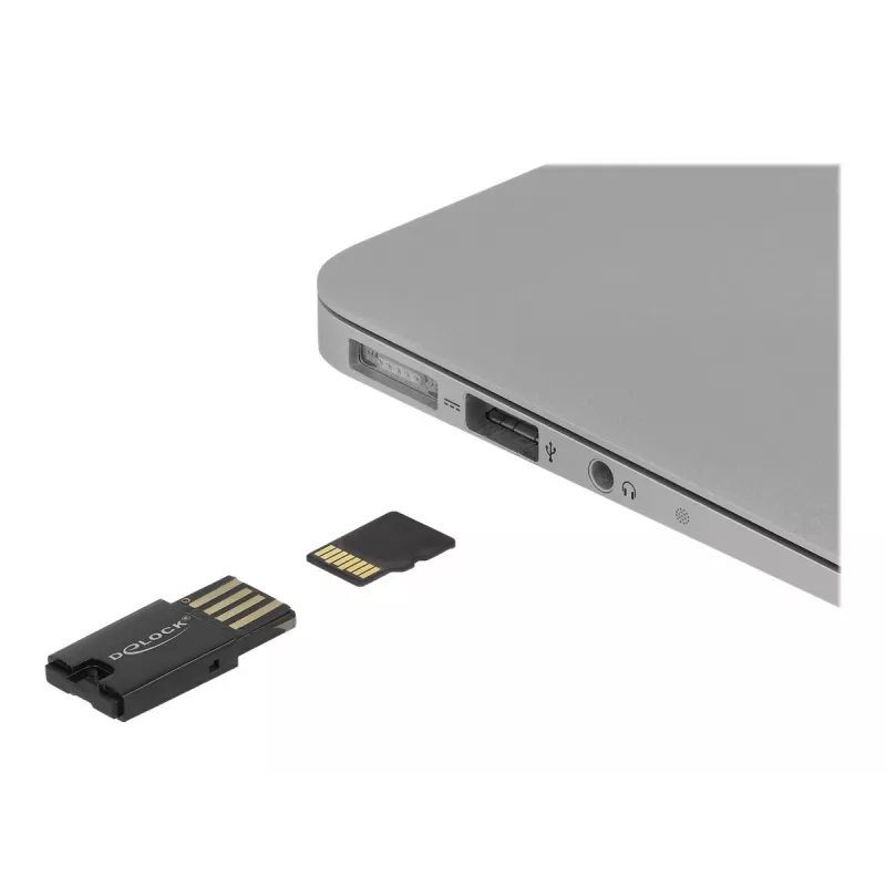 DeLOCK USB 2.0 mälukaardilugeja must MicroSD MicroSDHC MicroSDXC 480 Mbit/s