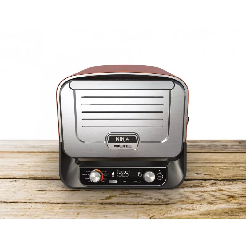 Ninja OO101EU välisgrill/barbeküü Elektriline + Söegrill Must, Punane, Hõbedane 2400 W
