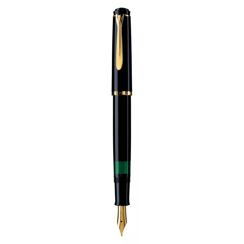 Pelikan M200, Must, Kuldne, Integreeritud täitesüsteem, Vaik, Kuldne, Kaldus sulg, Kuldne, Roostevaba teras