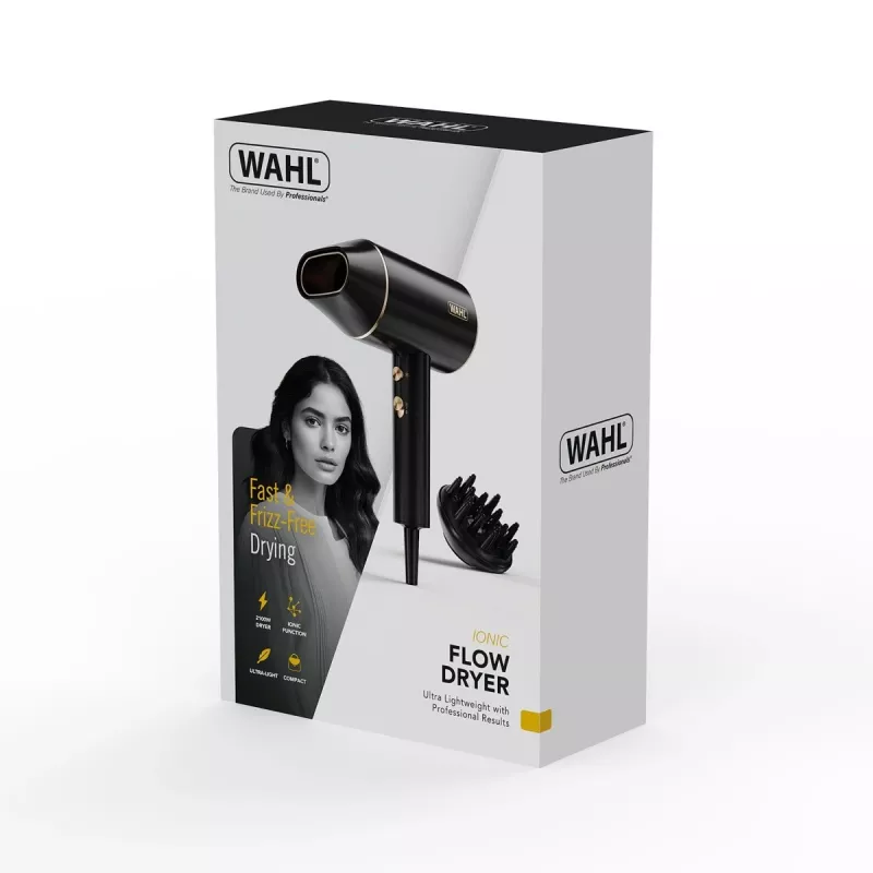 Wahl Ionic Flow föön 2100 W must, kuldne