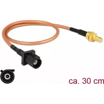 Koaksiaalkaabel DeLOCK 89676 RG-316 0,3 m FAKRA A SMB must pruun kuldne