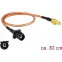 Koaksiaalkaabel DeLOCK 89676 RG-316 0,3 m FAKRA A SMB must pruun kuldne