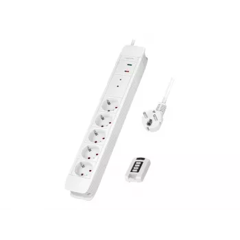 LogiLink LPS402 pikendusjuhe 1,5 m 5 vahelduvvoolupistikut siseruumidesse valge
