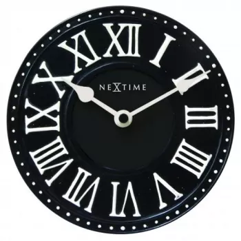 NeXtime klok 5187zw London Table, Ø16 cm, seinale, must/valge