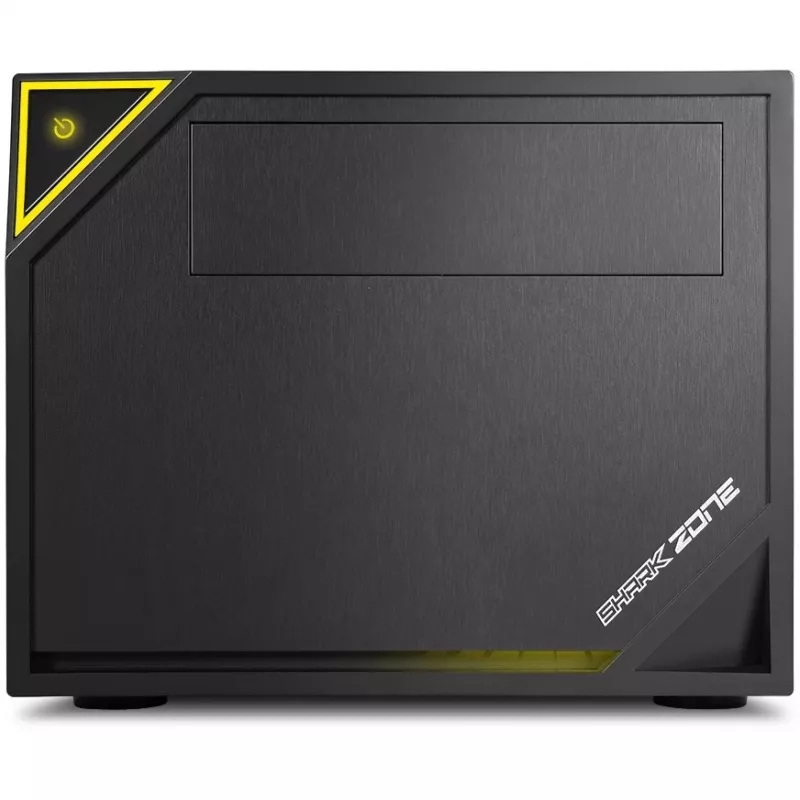 PC-korpus Sharkoon SHARK ZONE C10 Mini-ITX Must, Kollane