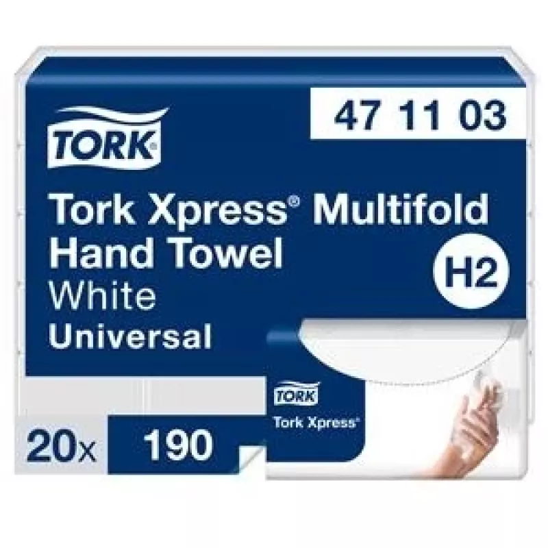 Voldikuga paberkäterätikud Tork Xpress Multifold Universal H2 2 kihti, 23,4 x 21,3 cm (20 tk)