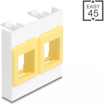 Paigaldusraam DELOCK Easy 45 Module 2x Keystone-hoidikud 45×45 mm valge/kollane
