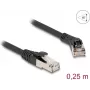 Võrgukaabel DeLOCK RJ45 Cat.8.1 45° paremnurkne 0,25 m must