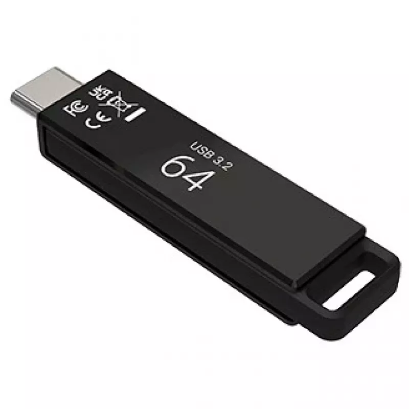 PNY Elite-X USB-mälupulk 64 GB USB Type-C 3.2 Gen 1 (3.1 Gen 1) Must (P-FDI64GELTXC-GE)