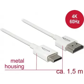 HDMI-kaabel DeLOCK 85143 1,5 m HDMI tüüp A tüüp C valge