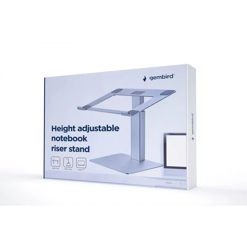 Gembird NBS-D1-02 sülearvutialus hõbedane 39,6 cm (15,6 inch)