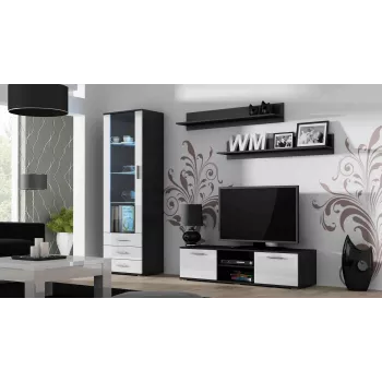 Cama TV-alus SOHO 140 must/valge läikiv