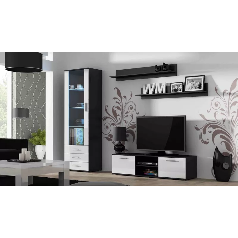 Cama TV-alus SOHO 140 must/valge läikiv