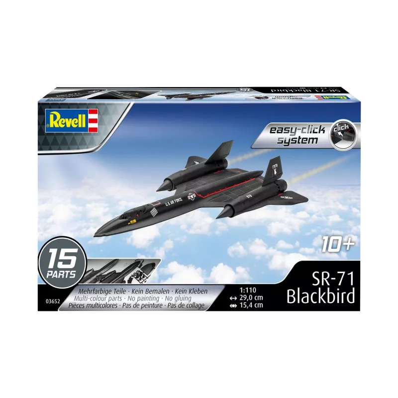 Revell 1/110 Skaala Lockheed SR-71 Black Bird Easy Click Mudelikomplekt