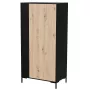 Cama v riidekapp, must raam, 4 riiulit, 900×550×1840 mm