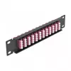 Fiiberoptiline patch-paneel DeLOCK 10-tolline 12 pordiga LC Quad violetne 1U must