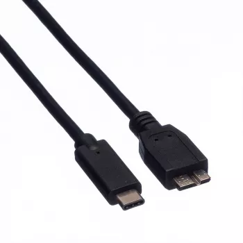 ROLINE – USB-kaabel – USB Type C (M) Micro-USB Type B (M) pistikule – 50 cm – Must (11.02.9005)