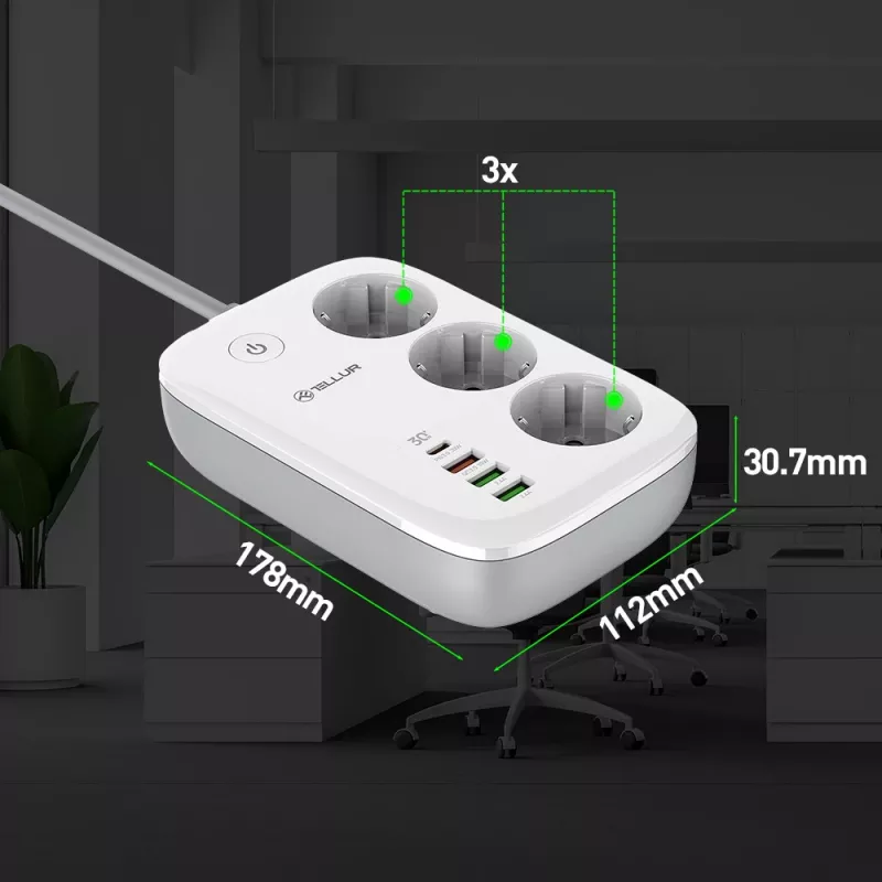 Tellur TLL331521 Smart WiFi pistikupesapulk