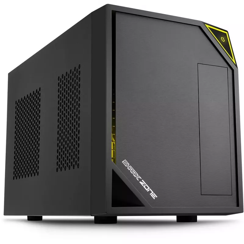 PC-korpus Sharkoon SHARK ZONE C10 Mini-ITX Must, Kollane