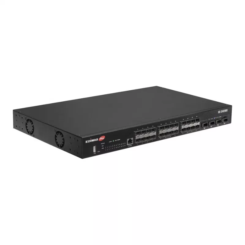 Võrgukommutaator EDIMAX FS-5428X — 24 Gigabit SFP porti, 4 × 10GbE SFP+ porti