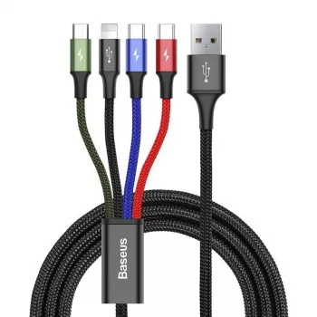 Baseus Fast 4in1 2xUSB-C / Lightning / Micro 3.5A 1.2m USB-kaabel (must)