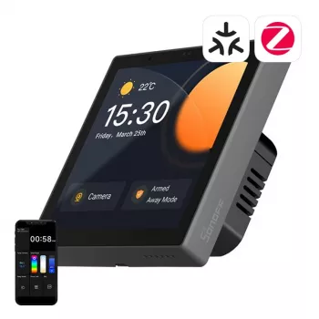 Seinale paigaldatav nutikas juhtpaneel Sonoff NSPanel Pro — Wi‑Fi, Bluetooth, ZigBee tugi, mudel NSPanel86PB