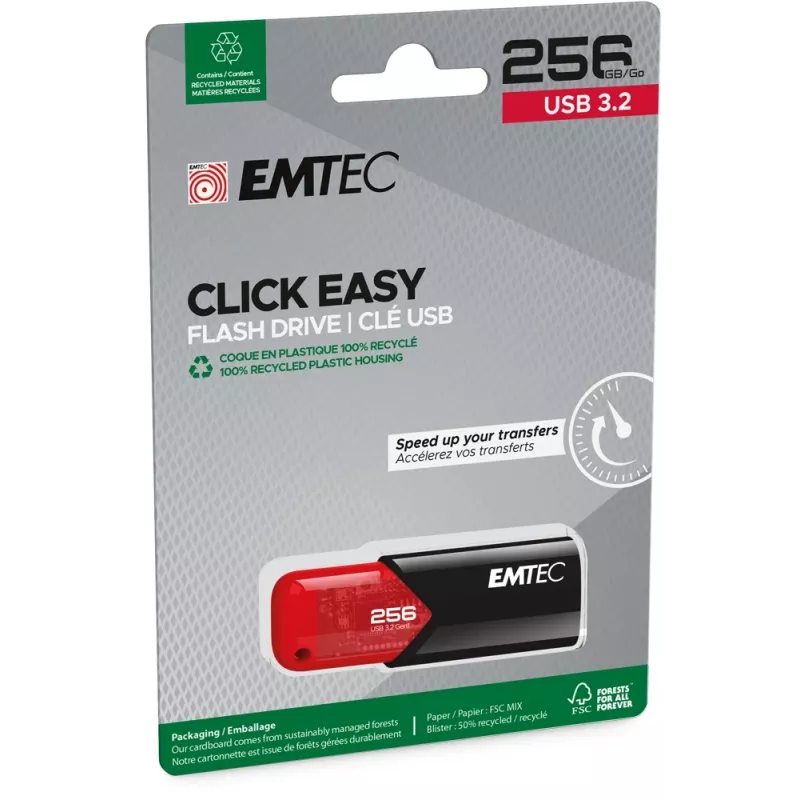 USB-mälupulk Emtec 256 GB USB Type-A 3.2 Gen 1 Click Easy