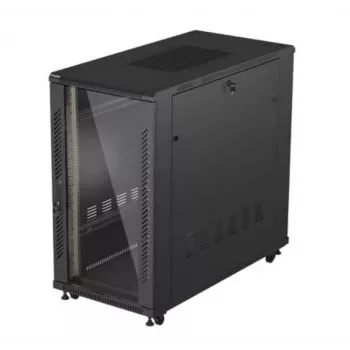 Rack-kapp LANBERG FF01-6222-12B 22U 600x1200 mm must klaasist esi- ja tagauksed