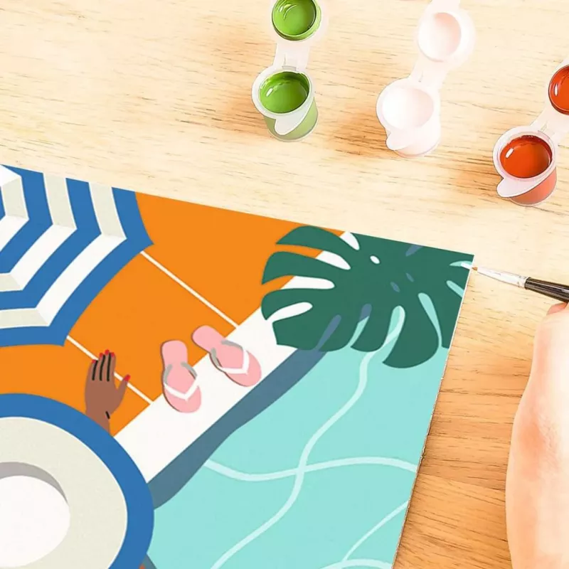 Värvi-numbri järgi komplekt Ravensburger CreArt – Pool Time (värvimiskomplekt, mudel 25523)